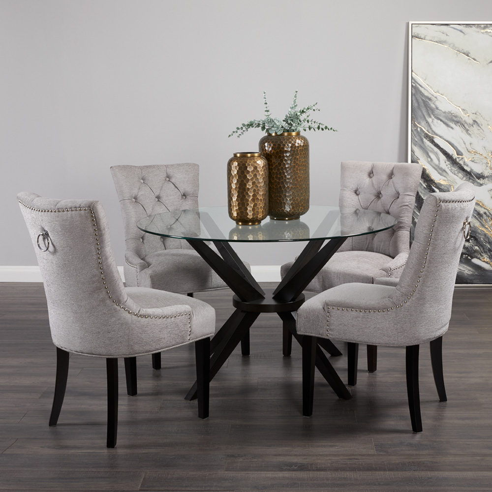 Petra Dining Chair: Platinum Linen